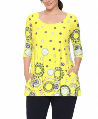 Women's Printed Sleeve Flowy Tunic Top
