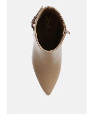 Womens Conchos Belt Detail Block Heel Boots