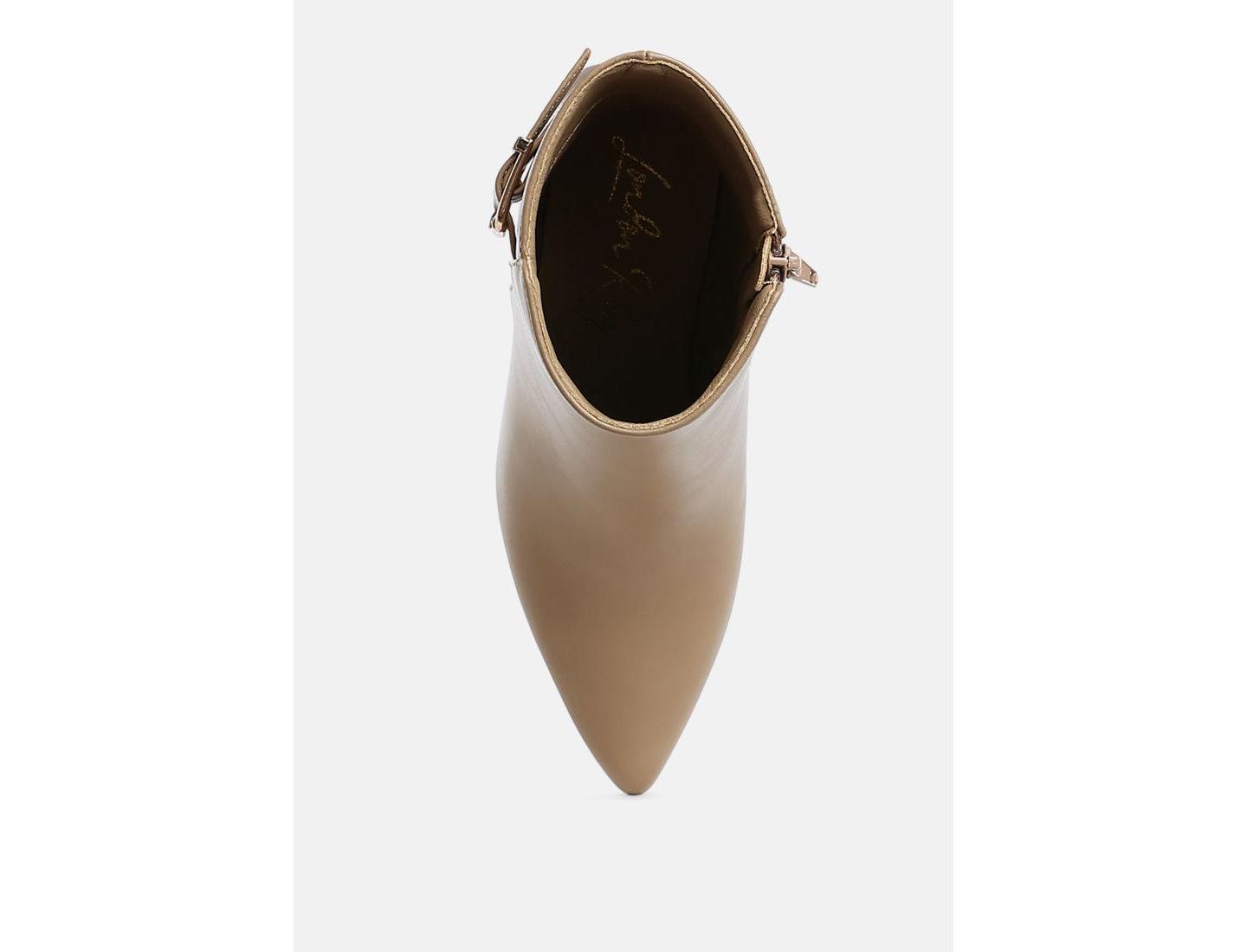 Женские ботинки London Rag Conchos Belt Detail Block Heel, цвет: Чёрный гладкий — фото 9