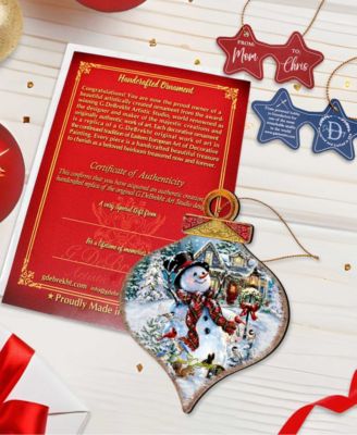 An Old Fashioned Christmas Drop Wooden Ornaments, Set of 2