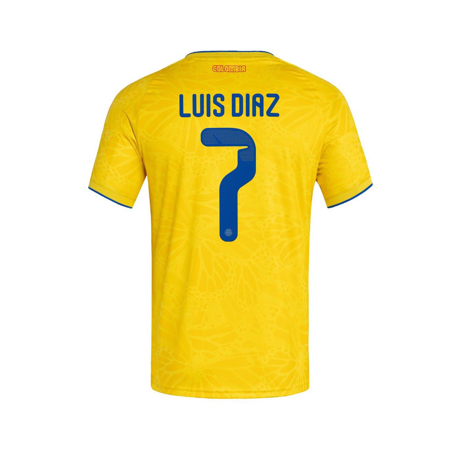 Men's Luis Diaz Yellow Colombia National Team 2026 Home Replica Jersey