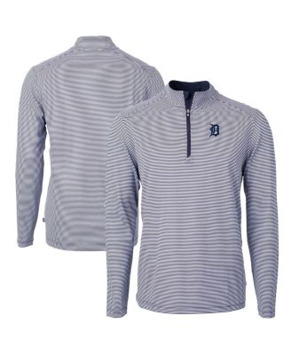 Men's Navy/White Detroit Tigers Virtue Eco Pique Micro Stripe Big & Tall Quarter-Zip