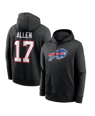 Men's Josh Allen Black Buffalo Bills Name & Number Fleece Hoodie