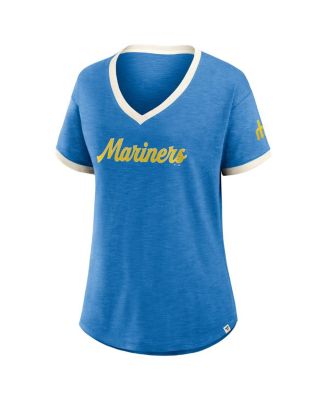 Women's Royal Seattle Mariners Cooperstown Collection Vintage Play V-Neck T-Shirt