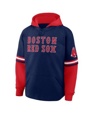 Men's Navy/Red Boston Red Sox Oversized Fire Speed Layered Hoodie