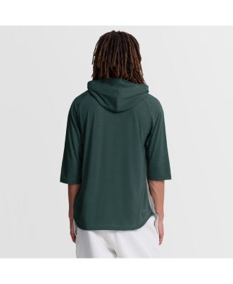 Men's Green Athletics Authentic Collection Flux Dri-FIT Raglan 3/4-Sleeve Hooded T-Shirt