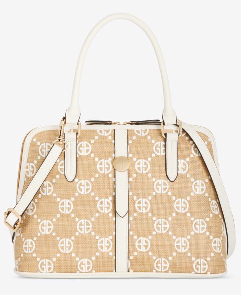 Женские Giani Bernini Belted Monogram Straw Dome Satchel