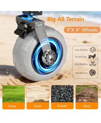 Extended Heavy-Duty Foldable Utility Wagon - All-Terrain Wheels, 560lbs Capacity for Beach, Sports and Garden