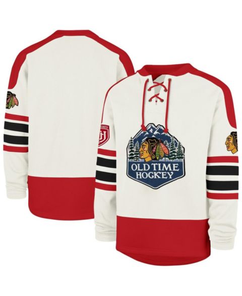 Мужские свитшоты '47 Brand Cream Chicago Blackhawks Pond Hockey Trio Eternal Lacer