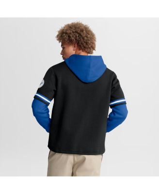 Men's Black/Royal Los Angeles Dodgers Oversized Fire Speed Layered Hoodie
