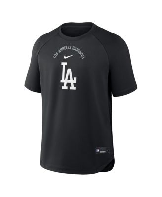 Men's Black Los Angeles Dodgers Authentic Collection Batting Practice Pre-Game Raglan Dri-FIT T-Shirt