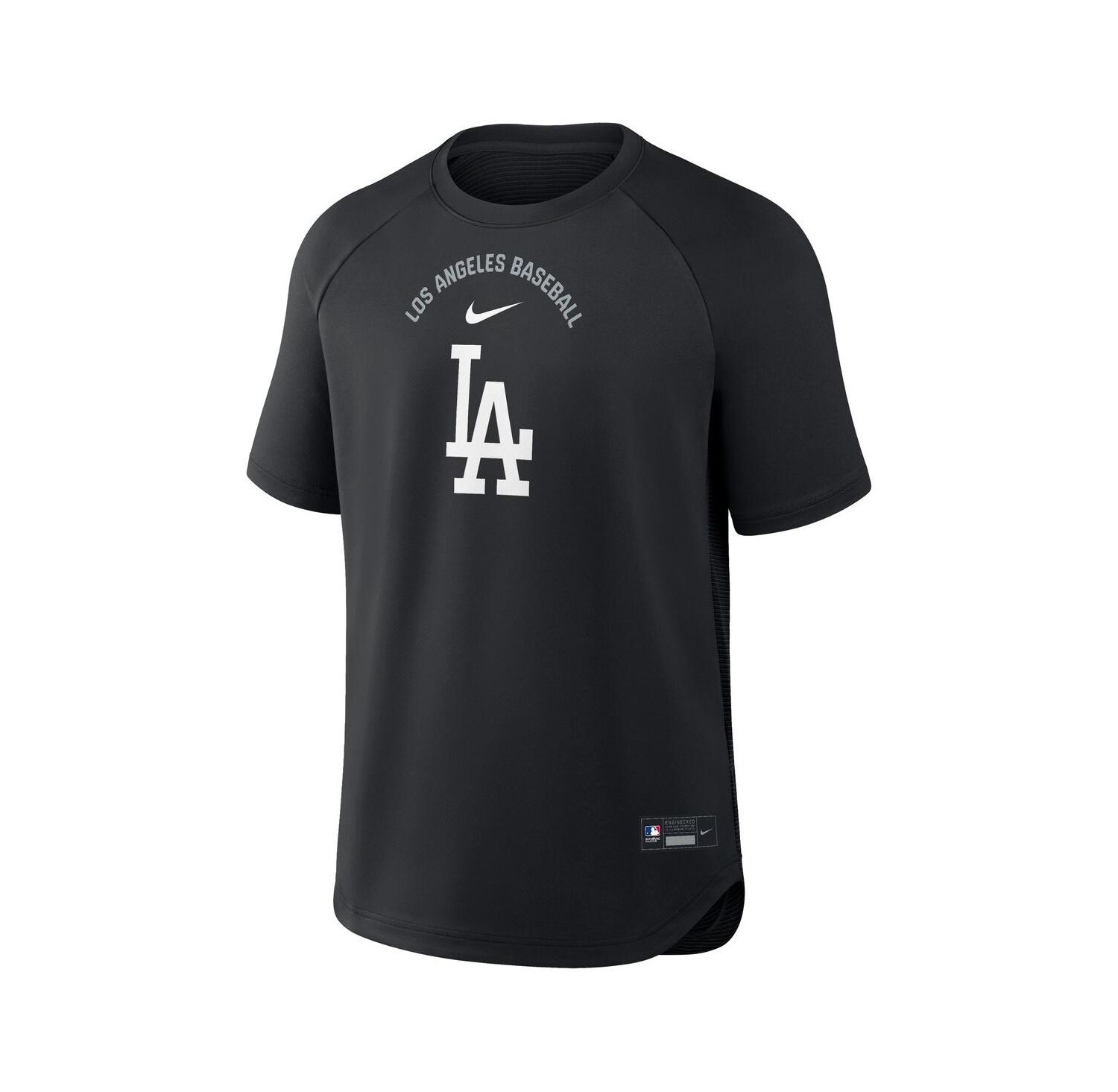 Men's Black Los Angeles Dodgers Authentic Collection Batting Practice Pre-Game Raglan Dri-FIT T-Shirt