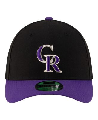 Men's Black Colorado Rockies Alternate Player Replica 39THIRTY M-Crown Flex Hat