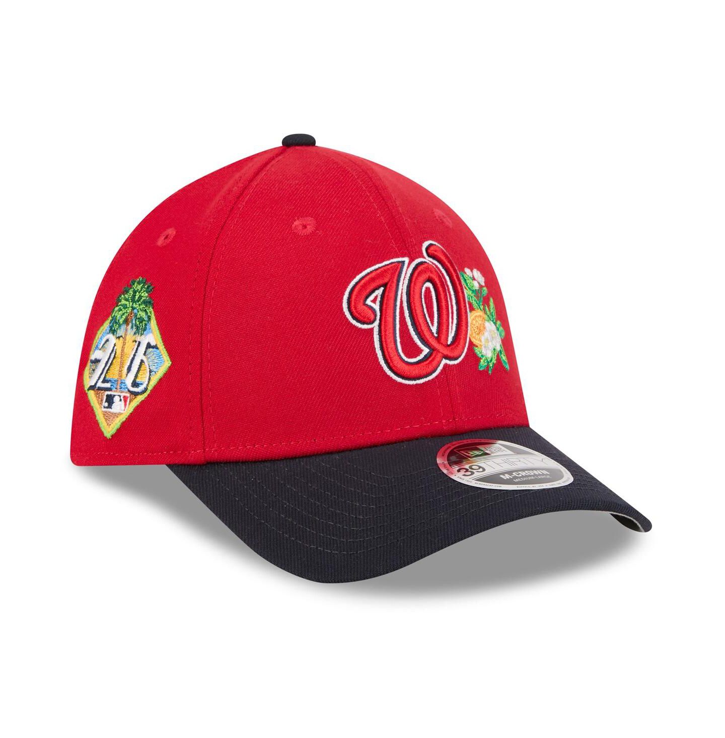 Мужская кепка New Era Red/Navy Washington Nationals 2026 Spring Training M-Crown 39THIRTY Flex Hat — фото 1