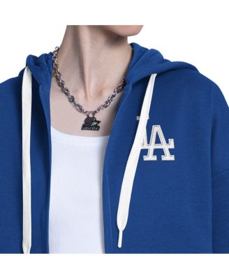 Women's Royal/Heather Gray Los Angeles Dodgers Wishbone Full-Zip Hoodie