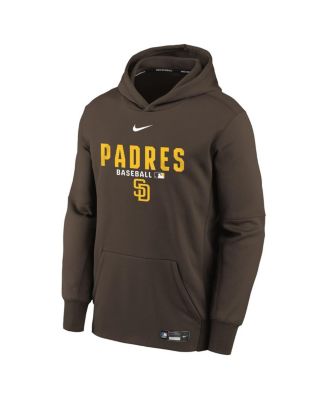 Big Boys and Girls Brown San Diego Padres Authentic Collection Therma-FIT Hoodie