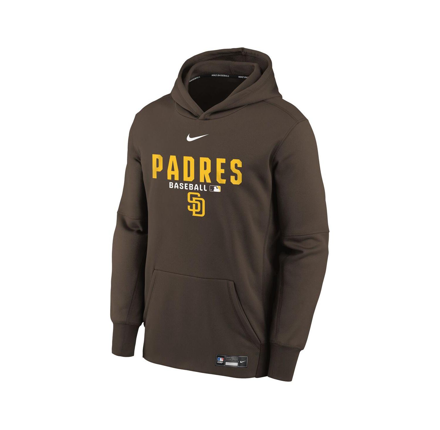 Big Boys and Girls Brown San Diego Padres Authentic Collection Therma-FIT Hoodie