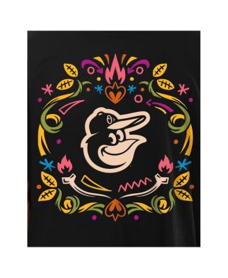 Men's Black Baltimore Orioles Día de los Muertos T-Shirt