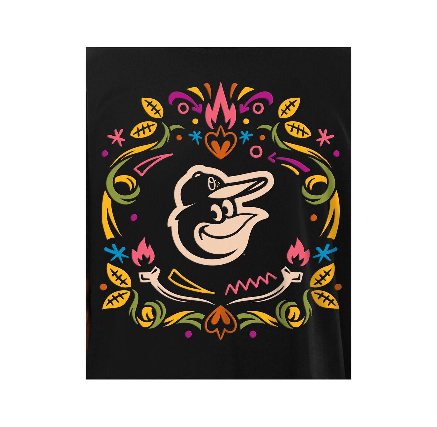 Men's Black Baltimore Orioles Día de los Muertos T-Shirt