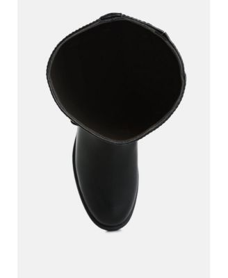 Womens Kiang Metal Chain Link Detail Calf Boots