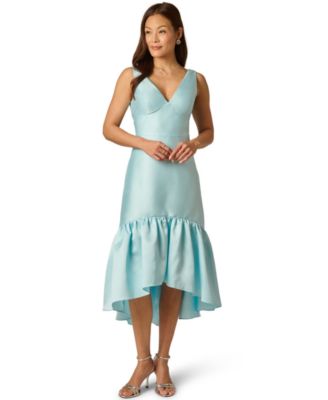 Women's Tie Mikado V-Neck Midi Dress