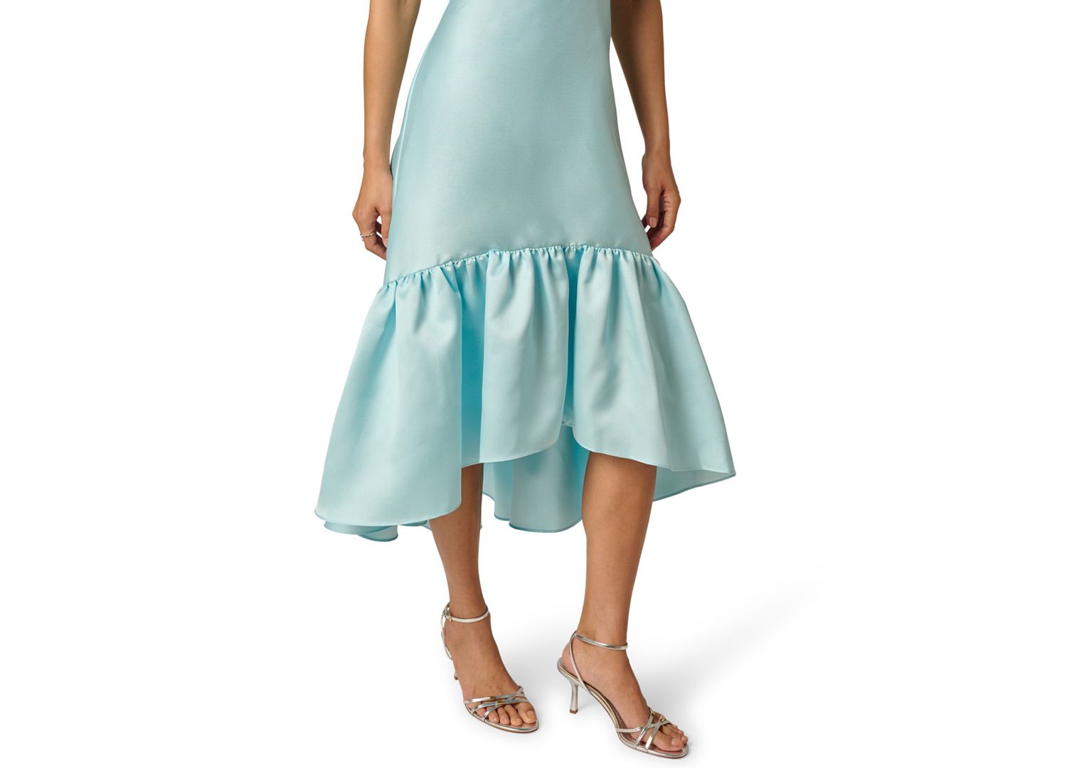 Women's Tie Mikado V-Neck Midi Dress