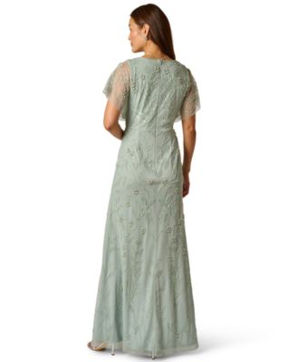 Women's Surplice V-Neck Bead Dress