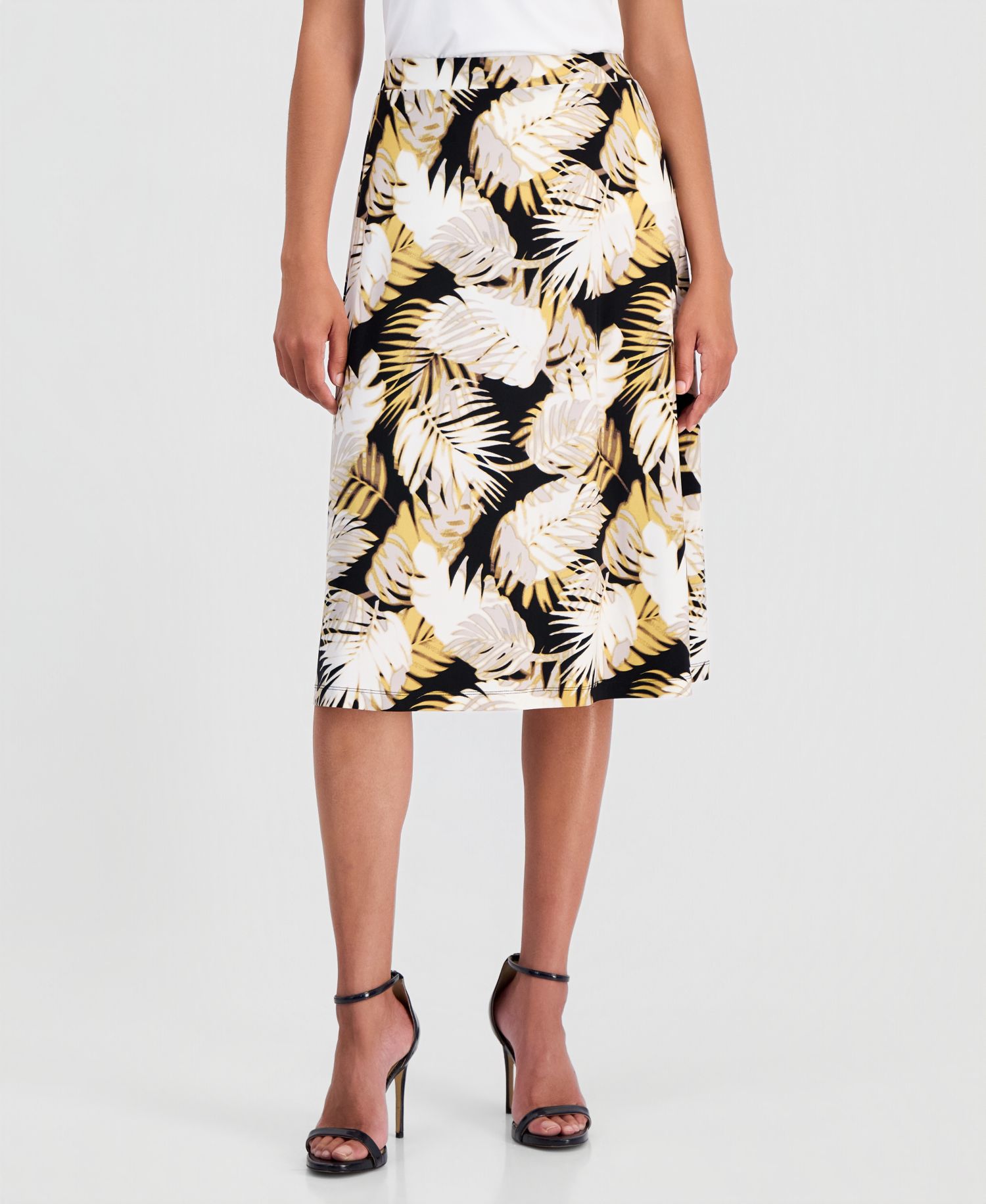Women's Printed Pull-On A-Line Stretch Skirt