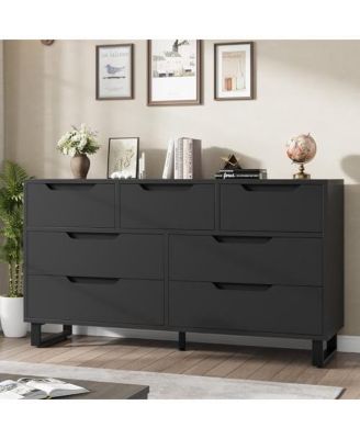 7 Dresser for Bedroom, Wide Dresser, Freestanding Horizontal Drawer with Storage
