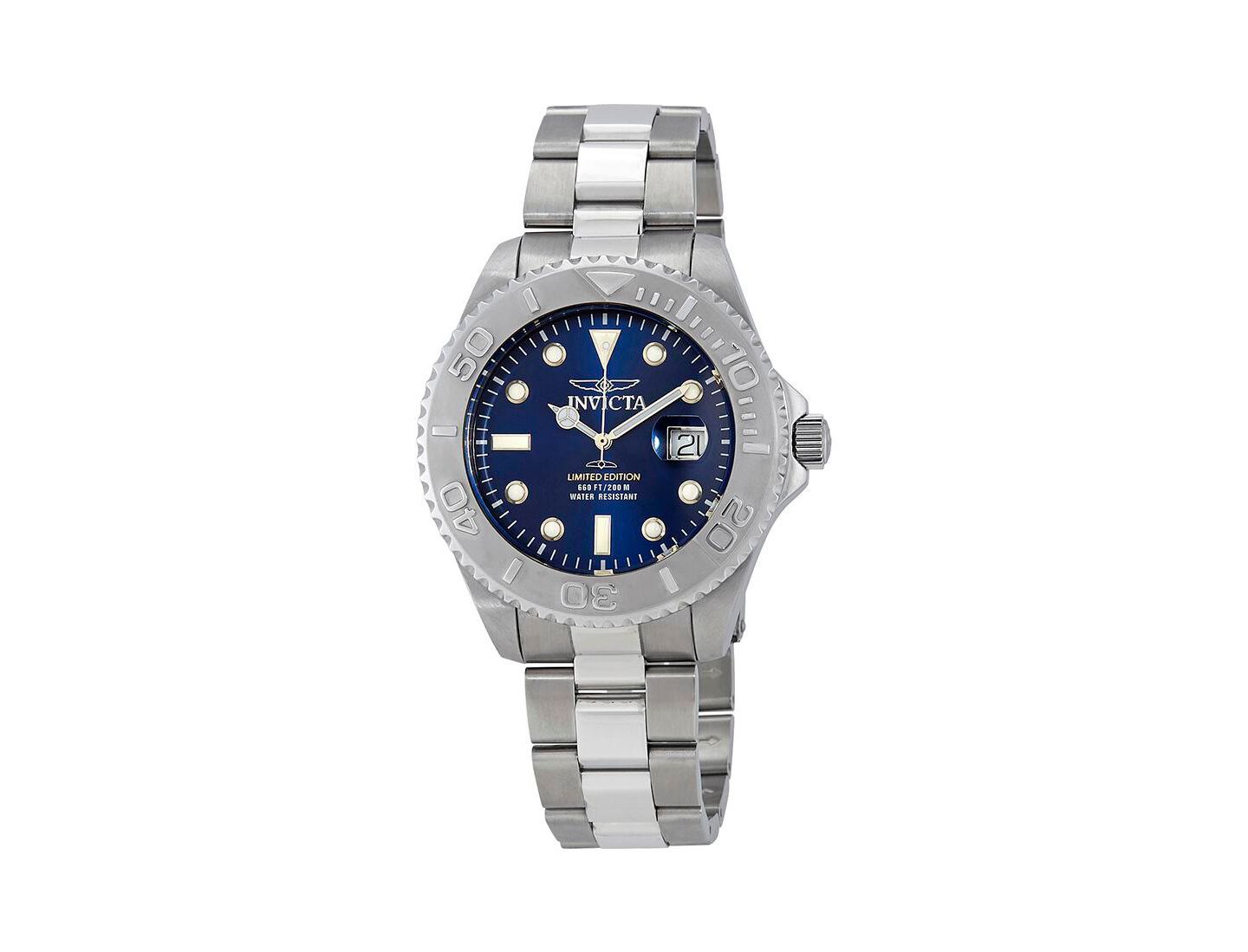 Мужские часы Invicta 24623 Pro Diver Quartz Blue Dial, цвет: Серебряный — фото 1