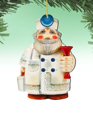 Doctor Santa Wooden Ornament