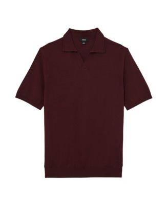 Men's Merino Wool Open Collar Polo Shirt