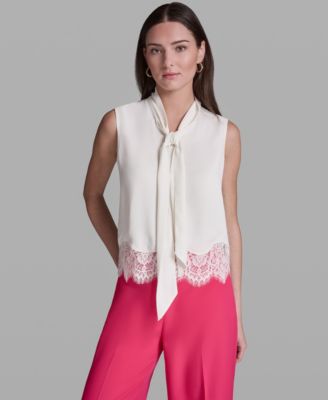 Women's Sleeveless Tie-Neck Top