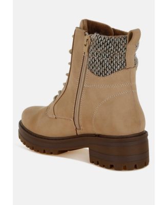 Womens Mahisha Knitted Collar Zip-Up Hiker Boots