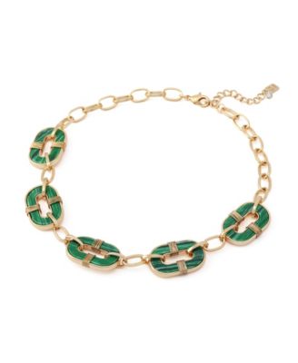 Malachite Link Reversible Bib Necklace