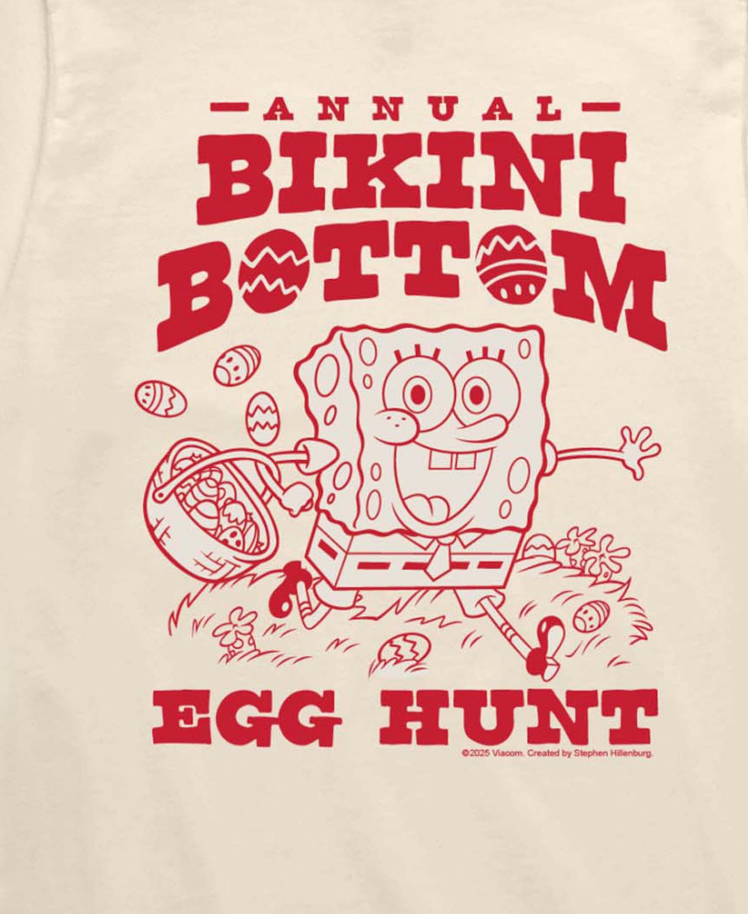 SpongeBob SquarePants Boys' 8-20 Bikini Egg Hunt Short-Sleeve Graphic T-Shirt