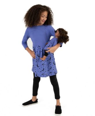 Big Girls Matching Doll 100% Cotton Long Sleeve Skirt Dress