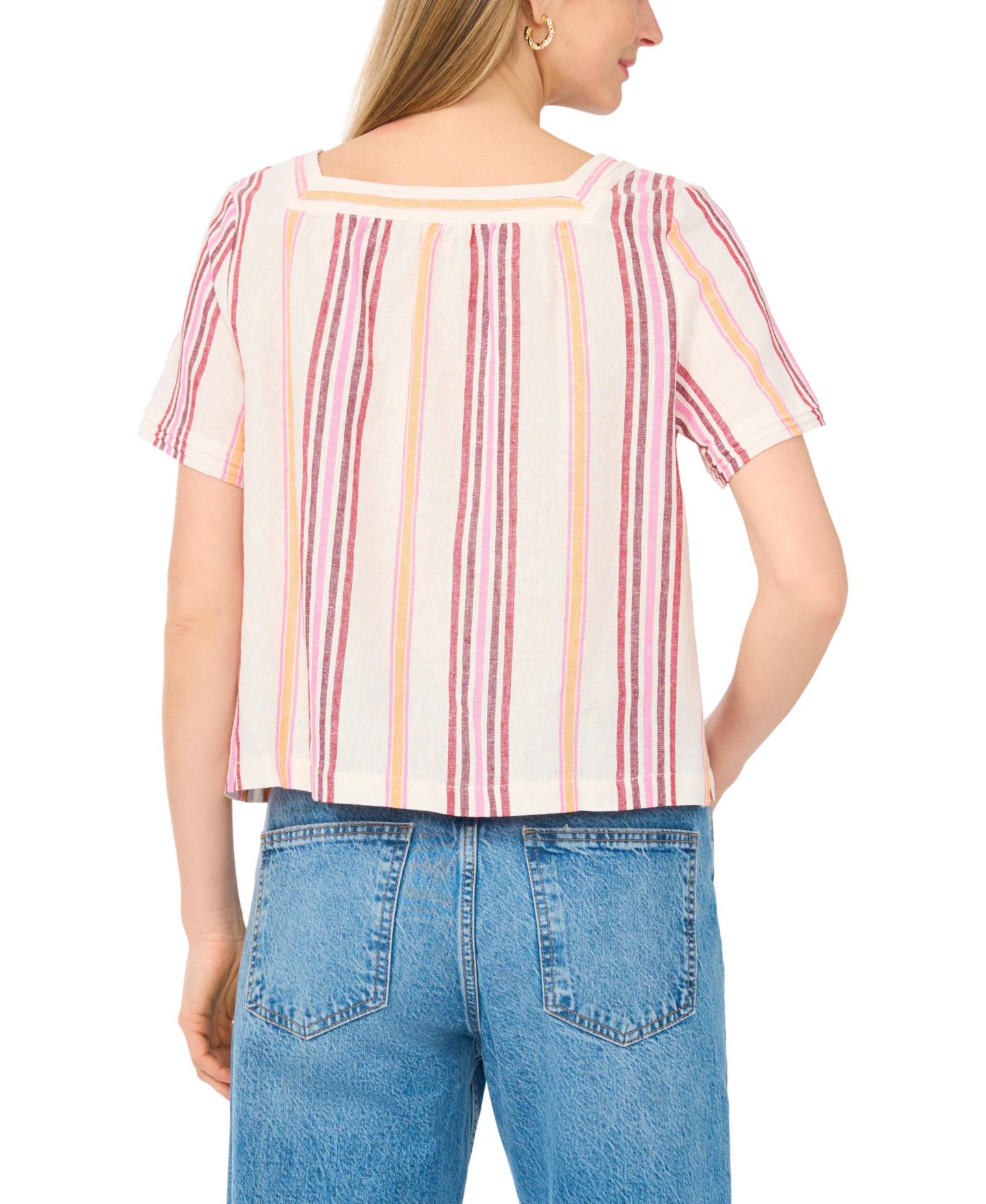 Женская блузка Vince Camuto Square Neck, цвет: Оранжевый — фото 4