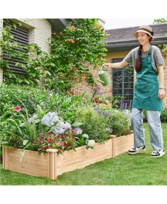 Wooden Raised Garden Bed Divisible Planter Box Wood