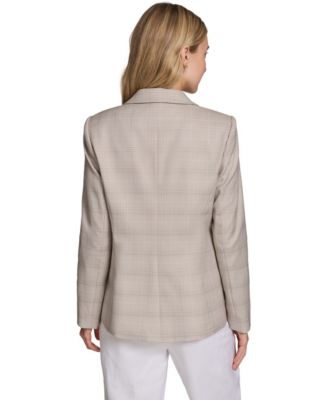 Petite Plaid Notch Collar Jacket