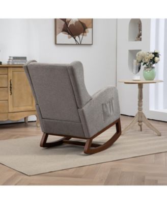 Modern Rocking Chair with Footrest