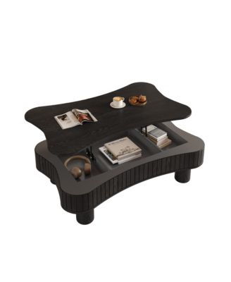 Lift Top Coffee Table - Fluted Panel, Hidden Storage.