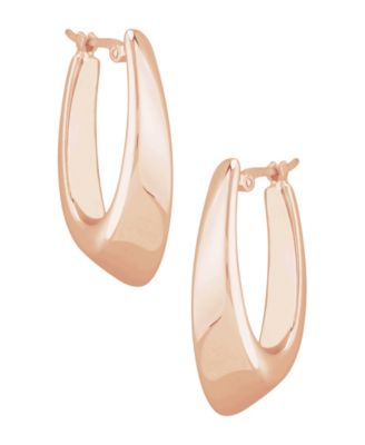 Polished Visor Earrings in 14k Yellow, White, or Rose Gold