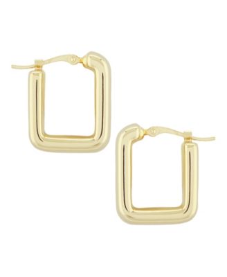 Bold Square Hoop Earrings Set in 14k Gold