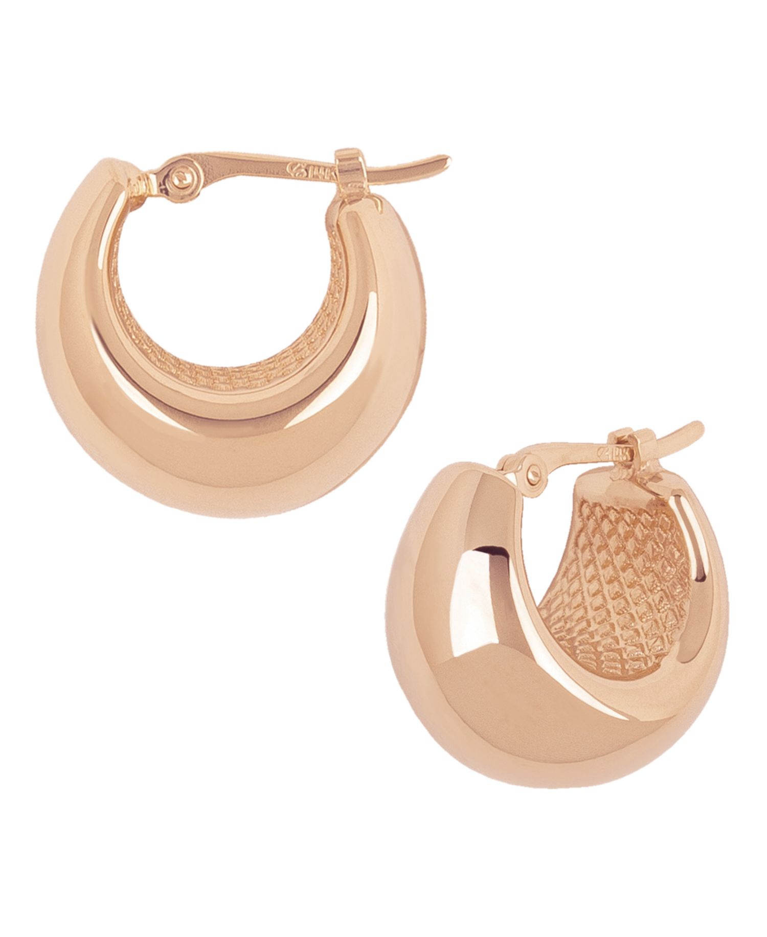 Bold Hoop Earrings in 14k Yellow Gold, White Gold, or Rose Gold