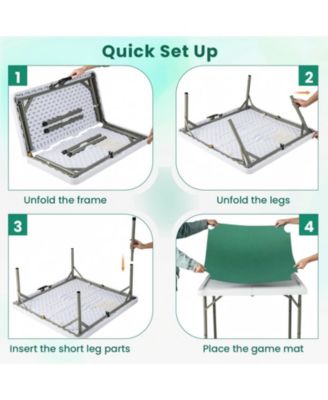4 Player Game Card Folding Mahjong Table with Cup Holders
