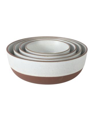 William Crest 4 Piece Nesting Serving Stoneware  Reactive Bowl Set,  5”, 6.25”, 7.5”, 9”, Prep & Serving Bowls