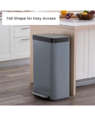 19 Gallon Large Kitchen Trash Can with Soft Close Lid, Liner-Free Stainless Steel Body