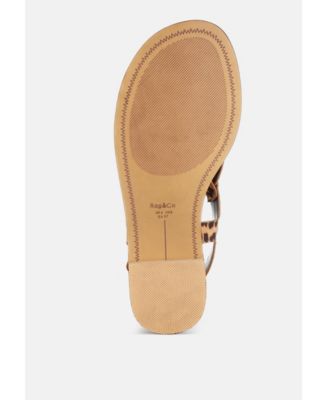 Venusa Leopard Print Buckled Flats