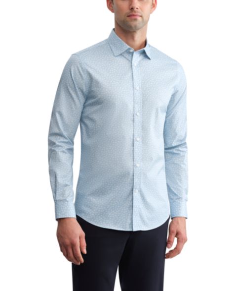 Мужская рубашка Michael Kors Button-Down Dress Shirt, цвет: Шамбре синий